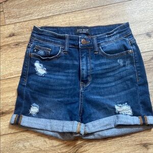 Judy Blue Dark Blue Distressed Jean Shorts